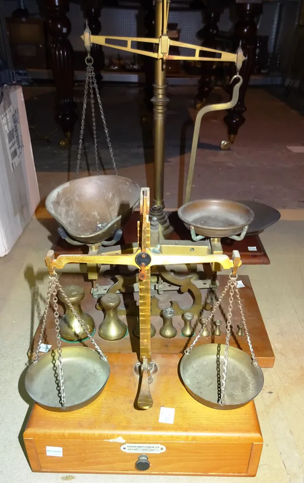 Collectables, comprising; three sets of early 20th century balance scales, (3)  S3B