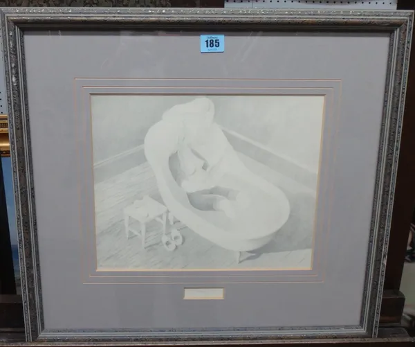 Rodney Hubbuck (20th century), 'Shrinking Jeans', pencil, signed and dated 1980, 25cm x 31cm. D1