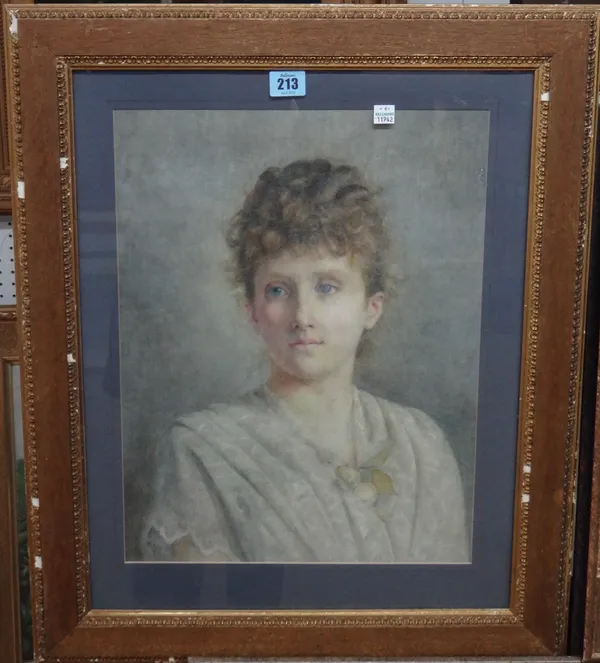 English School (late 19th century), Portrait of a lady, watercolour, 43cm x 33cm.  A3