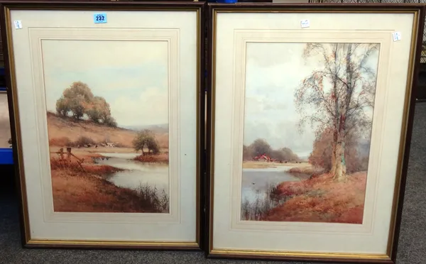 Creswick Boydell (fl.1889-1916), River landscapes, a pair, watercolour, both signed, each 46cm x 30.5cm, (2).  A5