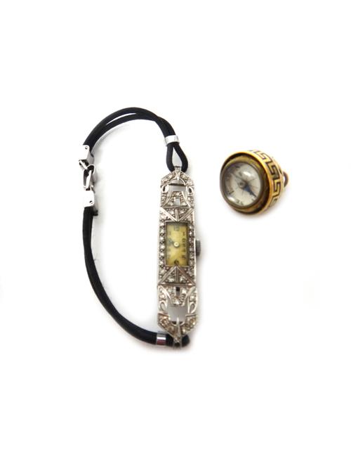 A lady's platinum cased and diamond set dress wristwatch, the jewelled movement detailed Norexa Swiss Made, the silvered dial with Arabic numerals, th