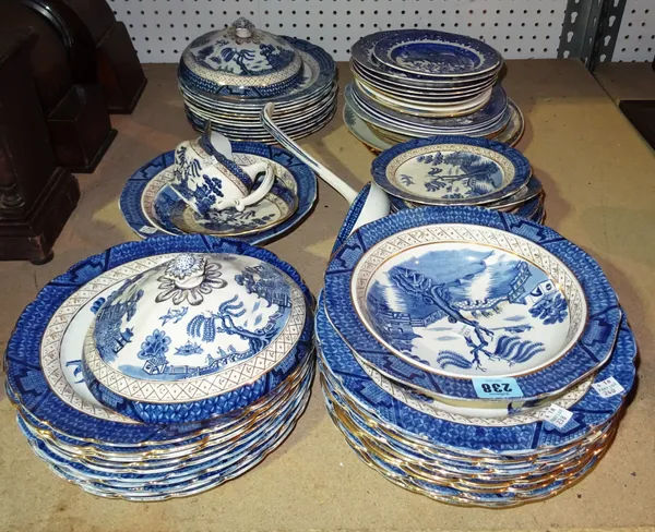 Ceramics, comprising; a large quantity of blue and white Booths dinner and tea wares, (qty).  S4B