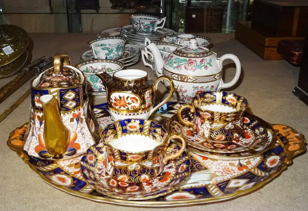 Ceramics, including a Crown Derby and Wedgwood Imari part tea service and Coalport Indian tree pattern part tea service, (qty).   S1T