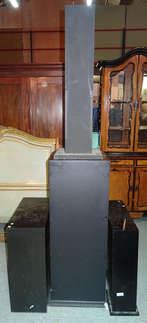 A group of 19th century and later display plinths, comprising; slate, marble and other examples. (10).  M6