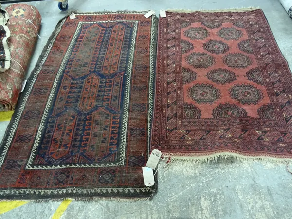 A Beluchistan rug, 152cm x 100cm and an Afghan rug, 179cm x 97cm (2).  D4