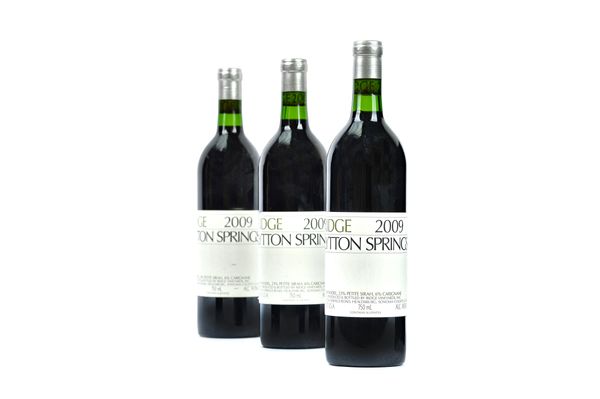 Three bottles of 2009 Ridge Lytton Springs, (3).  Illustrated