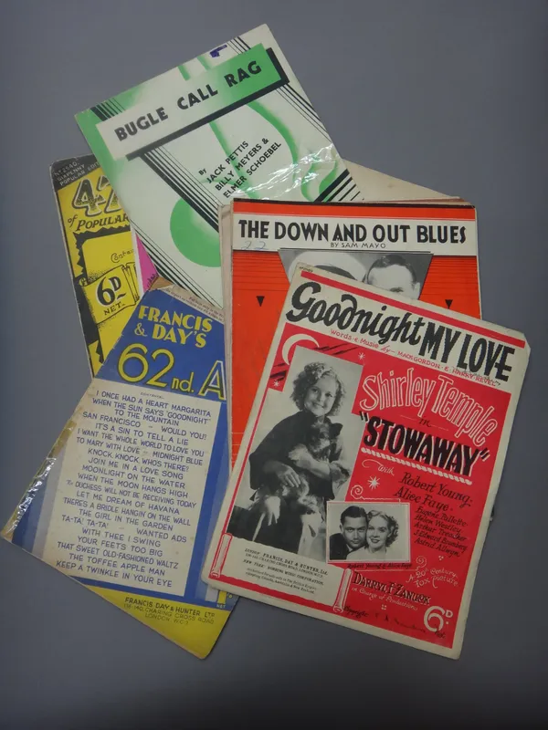 SHEET MUSIC - a small collection of popular songs, some from the shows & films, approx. 56, some with illustrated covers, early - mid 20th cent.