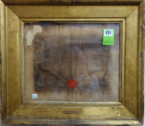 CLIPPER SHIP 'Ocean Chief' - New York Marine Society Certificate for Captain Charles D. Ludlow (no. 2603, 1853); engraved pictorial (distressed, with