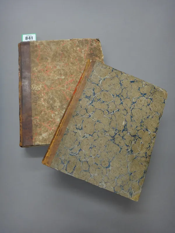 MANUSCRIPT BOOKS - 2 closely written  volumes, apparently of a Philosophical / Theological interest, early 19th cent., approx. 330 & 185pp. each, old