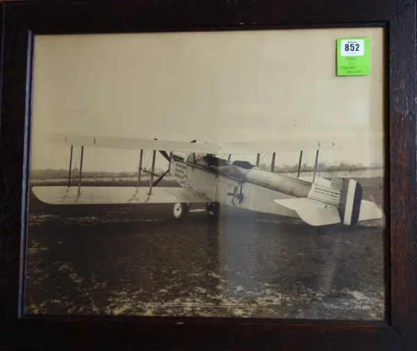 TOMMY SOPWITH - Daily Mail Atlantic Crossing Competition, 1919. 2 framed photographs of the Sopwith Atlantic biplane, at Brooklands Airfield for testi