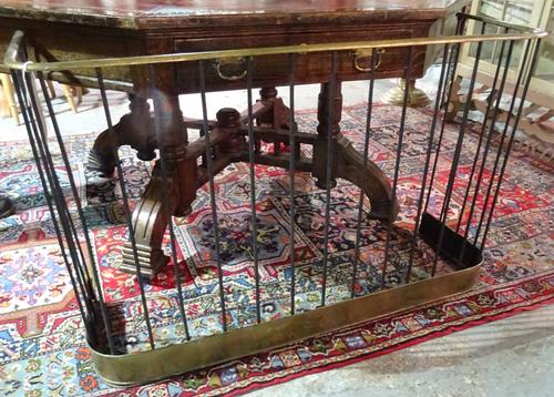 An early 20th century brass and iron nursery type fender, 110cm wide x 90cm high.  H4