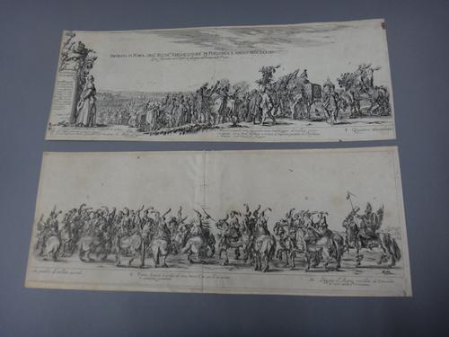 FESTIVAL BOOK - Entrata in Roma dell' Ecclemo Ambasciatore di Pollonia L Anno MDCXXXIII  . . .  6 loose etched plates (by Stefano della Bella) depicti