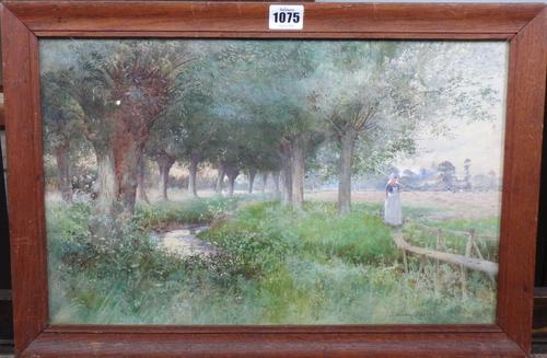 Thomas Mackay (1851-1909), The half hidden stream, watercolour, signed and dated 1889, 28cm x 43.5cm.