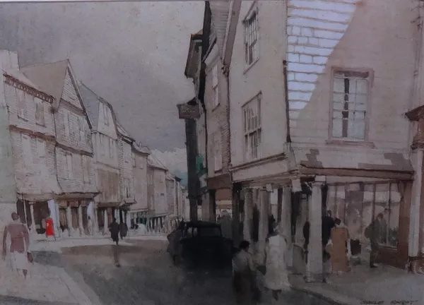 Charles Knight (1901-1990), The Butterwalk, Totnes, watercolour, signed, 27.5cm x 38.5cm. Provenance: with Chris Beetles DDS