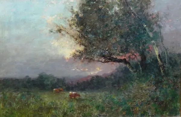 Circle of George Boyle, Wooded landscape, oil on board, bears another signature, 34.5cm x 52cm.