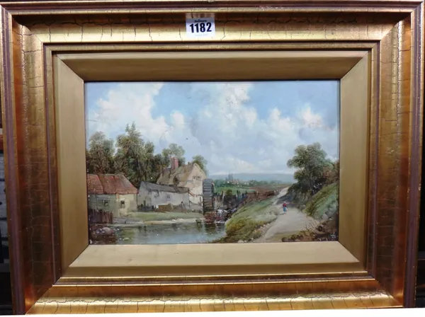 Alfred H. Vickers (1853-1907), River scene near an old mill; Coastal scene, a pair, oil on canvas, both signed, one indistinctly dated, each 19cm x 29