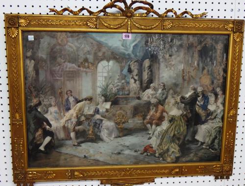 After Vicenta de Parades, The recital, photogravure with hand colouring, 50cm x 75cm.  I1