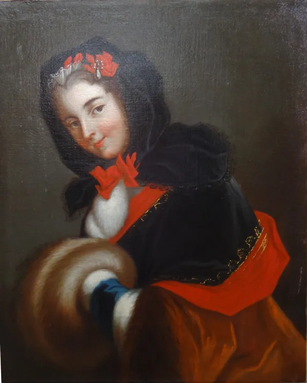 French School (18th century), Portrait of Louise Henriette de Bourbon, Duchesse de Chartres and Duchesse d'Orleans, oil on canvas, bears replicated in