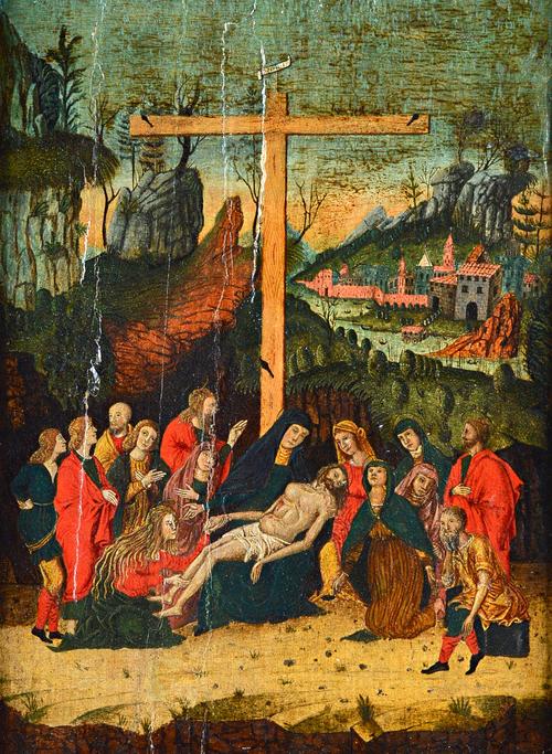 North Italian School (18th/19th century), The Lamentation, oil on panel, 33cm x 24cm. Illustrated