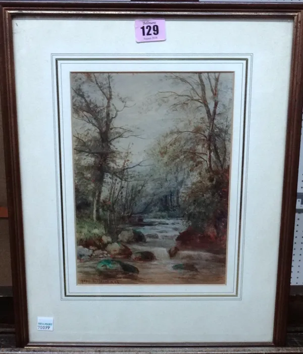 Henry Stannard (1844-1920), A wooded stream, watercolour, signed, 24cm x 17cm.  H1