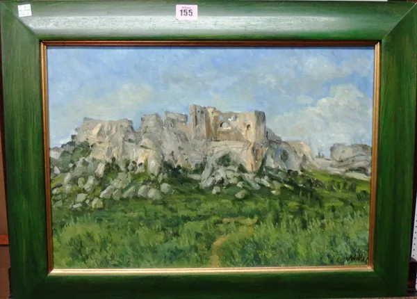 Victor Willis (20th century), Roman fort from the roads to St Remy, oil on canvas, signed, 33cm x 48cm.  G1