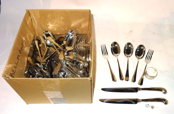 A part canteen of silver plated flatware.  CAB