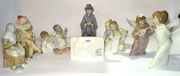 Ceramics, including; a group of Lladro and Nao figures, (13).   S4T
