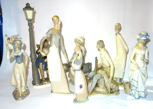 Ceramics, Including; Lladro, Nao and similar figures, (8).   S4T
