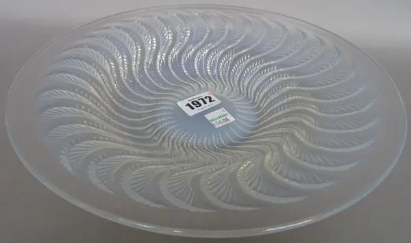 A Lalique 'Actinia' opalescent glass bowl, etched mark ' R. LALIQUE FRANCE', 25.6cm diameter. Illustrated