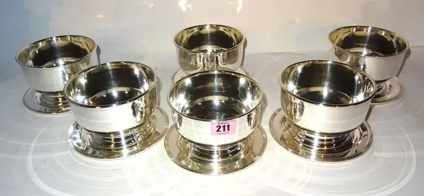 Ralph Lauren, silver plated wares, including; a group of six finger bowls and six matching small plates, (qty).   CAB