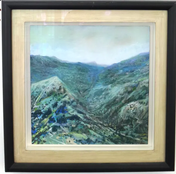 Andrew Hemingway (b.1955), Mountain landscape, pastel, signed and dated MMVI, 27cm x 27cm. DDS  F1