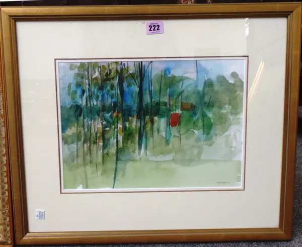Molly Harris (b.1946), Boat; Woodland, two watercolours, both signed and dated, '92 and '97, the larger 24cm x 35cm.(2)  F1