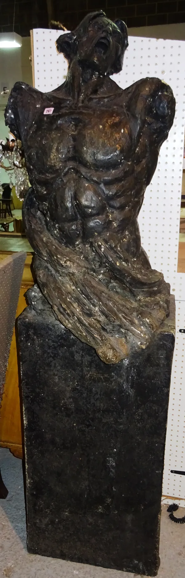 John Somerville (English, b.1951), a fibreglass and resin sculpture, 'Lucifer Rising', 197cm high. DDS  ROST