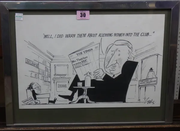 George Gale (20th century), A political cartoon depicting Edward Heath referring to Mrs Thatcher's difficulties with the EEC: 'Well I did warn them ab