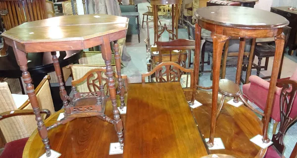 A mahogany oval occasional table and an octagonal occasional table, 60cm wide (2).  C7