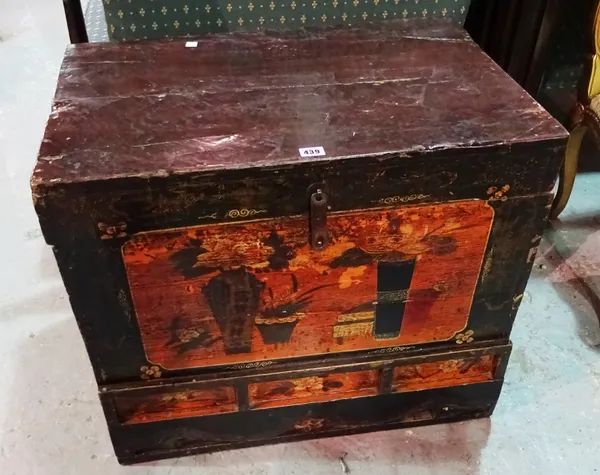 A 20th century Chinese camphor wood trunk, 69cm wide x 68cm high.   D4