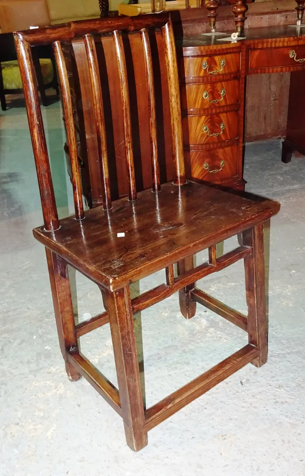 A pair of early 20th century Chinese hardwood chairs (2).  F8