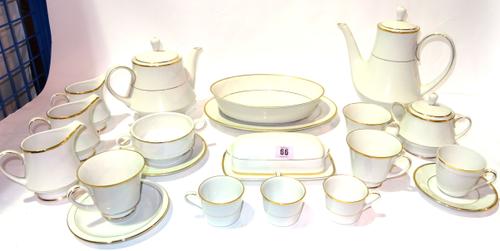 An extensive white and gilt decorated Noritake 'Heritage' pattern dinner and tea service.   S1T