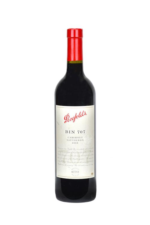 One bottle of 2008 Penfolds bin 707 cabernet sauvignon. Illustrated