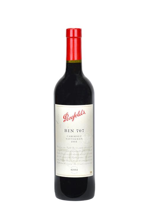 One bottle of 2008 Penfolds Bin 707 cabernet sauvignon. Illustrated