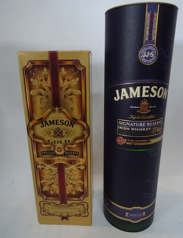 Seven bottles of whisky comprising; Cragganmore 12yr single malt, Jameson Gold, Glenfiddich 12 yr single malt, Whyte & Mackay 13 yr blended Jameson si