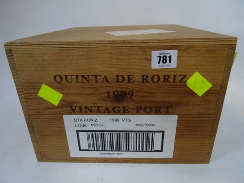 6 bottles 1999 Quinta de Roriz vintage port, in original wooden case (6).
