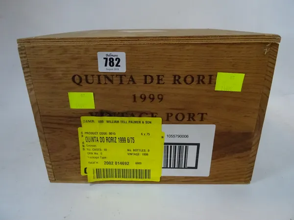6 bottles 1999 Quinta de Roriz vintage port, in original wooden case (6).