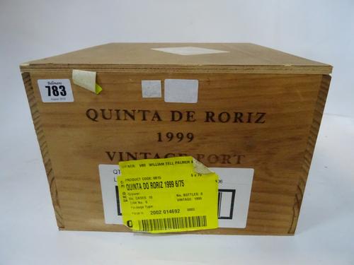 6 bottles 1999 Quinta de Roriz vintage port, in original wooden case (6).