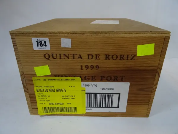 6 bottles 1999 Quinta de Roriz vintage port, in original wooden case (6).