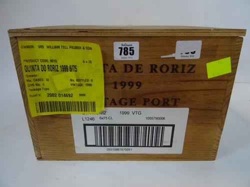 6 bottles 1999 Quinta de Roriz vintage port, in original wooden case (6).
