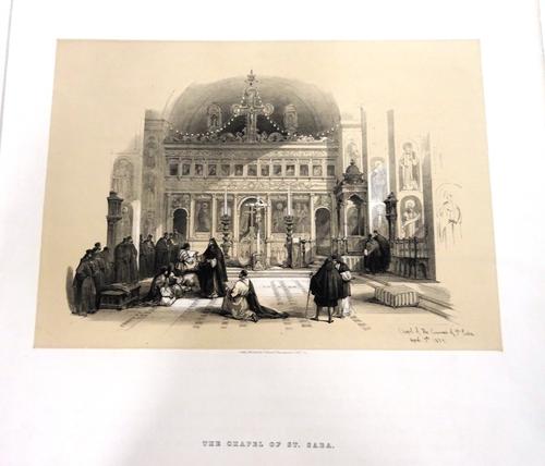 After David Roberts, The Chapel of St Saba; Shrine of the Nativity; The Shrine of the Annunciation;The Stone of Unction; Fountain of the Virgin, Nazar