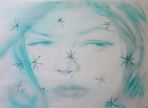 Markus Vater (b.1970), Dark Stars 2006, oil on canvas, unframed, 66cm x 91cm.  DDS