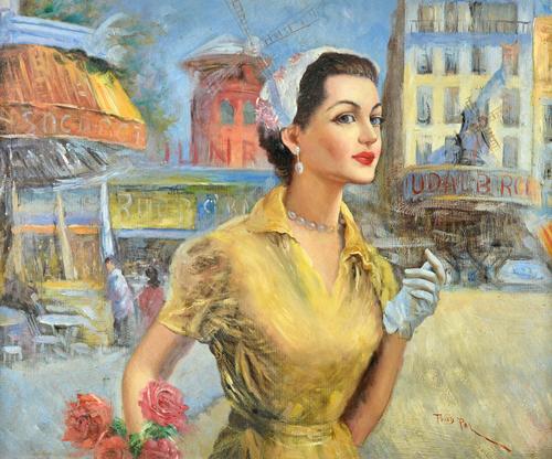 Fried Pal (1893-1976), La Parisienne, oil on canvas laid down, signed, 49cm x 60cm. DDS Illustrated.