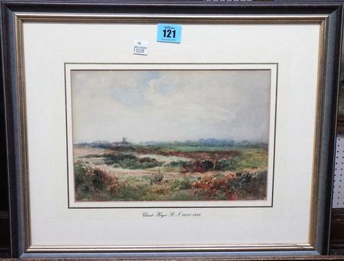 Claude Hayes (1852-1922), landscape, watercolour, signed, 18cm x 25cm.; together with two further watercolours of a river scenes signed Gordon A. Mead